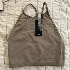 Aritzia Taupe Crop Top